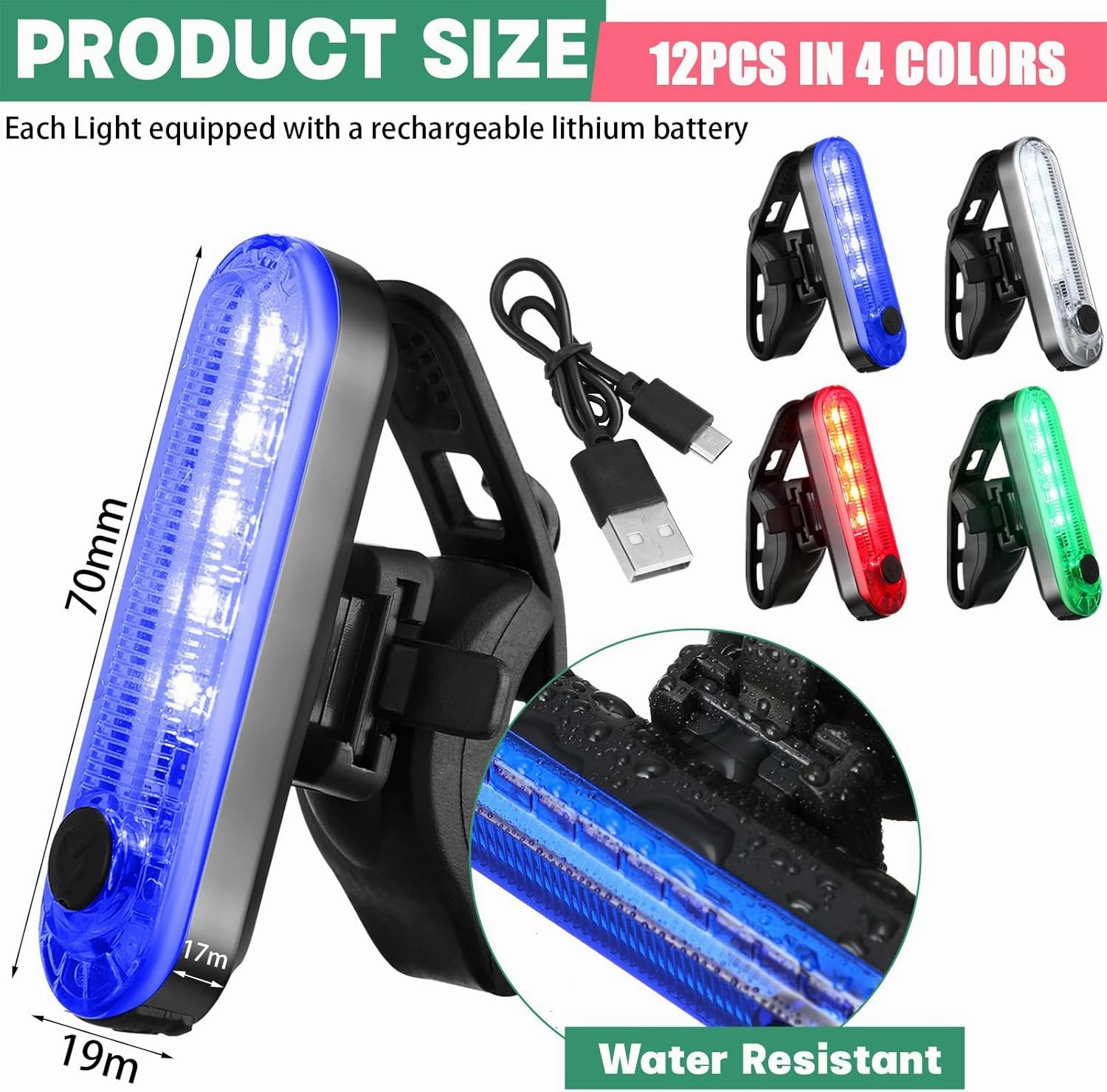 Treela 12 Pieces Battery Boat Navigation Lights Battery Powered Kayak Lights for Night Operated Boat SternLed Boats Safety for Pontoon,Dinghy 4 Types Flashing Mode