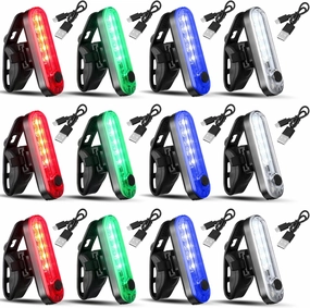 Treela 12 Pieces Battery Boat Navigation Lights Battery Powered Kayak Lights for Night Operated Boat SternLed Boats Safety for Pontoon,Dinghy 4 Types Flashing Mode