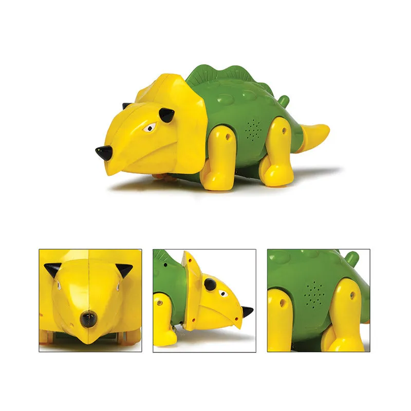 Triceratops Dinosaur Pull Along | Interactive pull toy | Toy for walking babies Toddler | Movement toy | Early learning Pull toy | Toddler activity toy | For age 12  Months