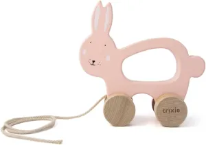 Trixie Mrs. Rabbit Pull Along Toy - FSC-Certified Wood - 12m  - Pink