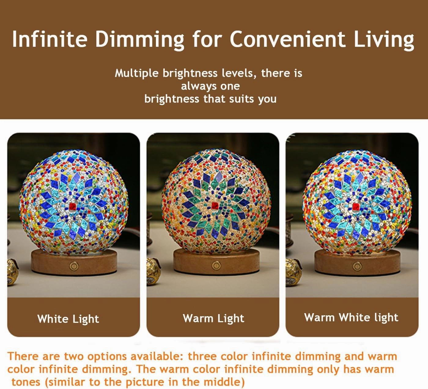 Turkish Table lamp (D:4.7" x H:5.2"),Mosaic Glass Lamps with Wooden Base, Bohemian Tiffany Bedside Lamps, USB power Moroccan Lantern for Living Room Halloween Decorations (Baroque - Pink, Baroque)