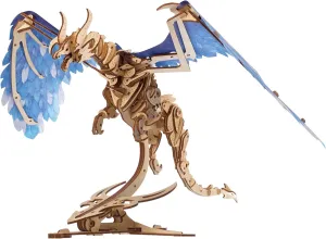 UGEARS 3D Wooden Puzzles for Adults - Windstorm Dragon 3D Puzzle - Mechanical Model Kits for Adults to Build - DIY Building Set Gifts for Fathers Day - 320 Pcs