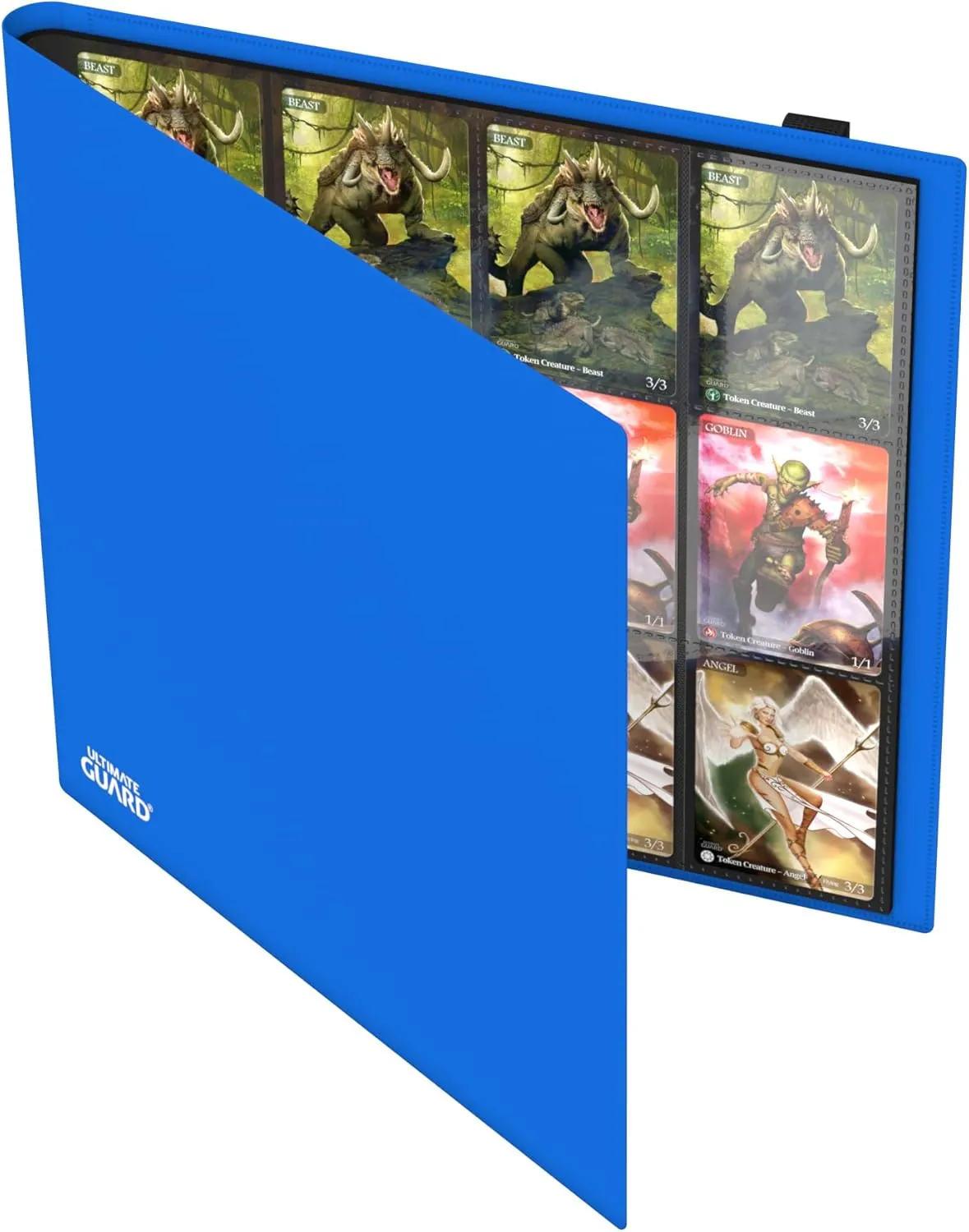 Ultimate Guard Flexxfolio | 12 Side-Loading Pocket for Trading Card Storage up to 480 Cards Binder, Sturdy Card Collection Designed for Double-Sleeved Cards, Blue Quadrow Card Album Folder for TCG