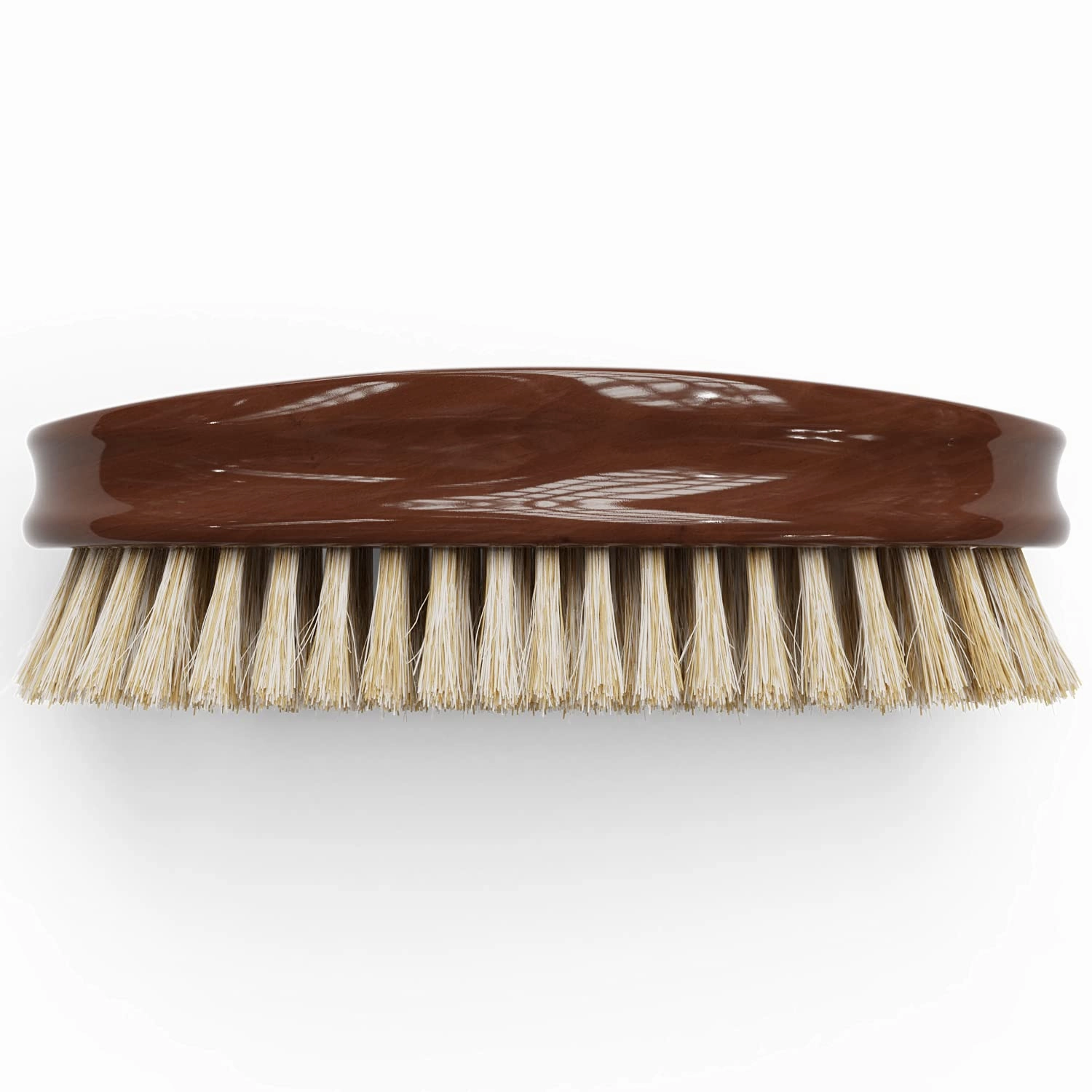 Ultimate Beard Hairbrush - Designed for Beards - Medium Natural Boar Bristle, All Purpose Detailing Hair Brush, Solid Maple,Gloss English Chestnut Finish, Gold Engraved, Compact size