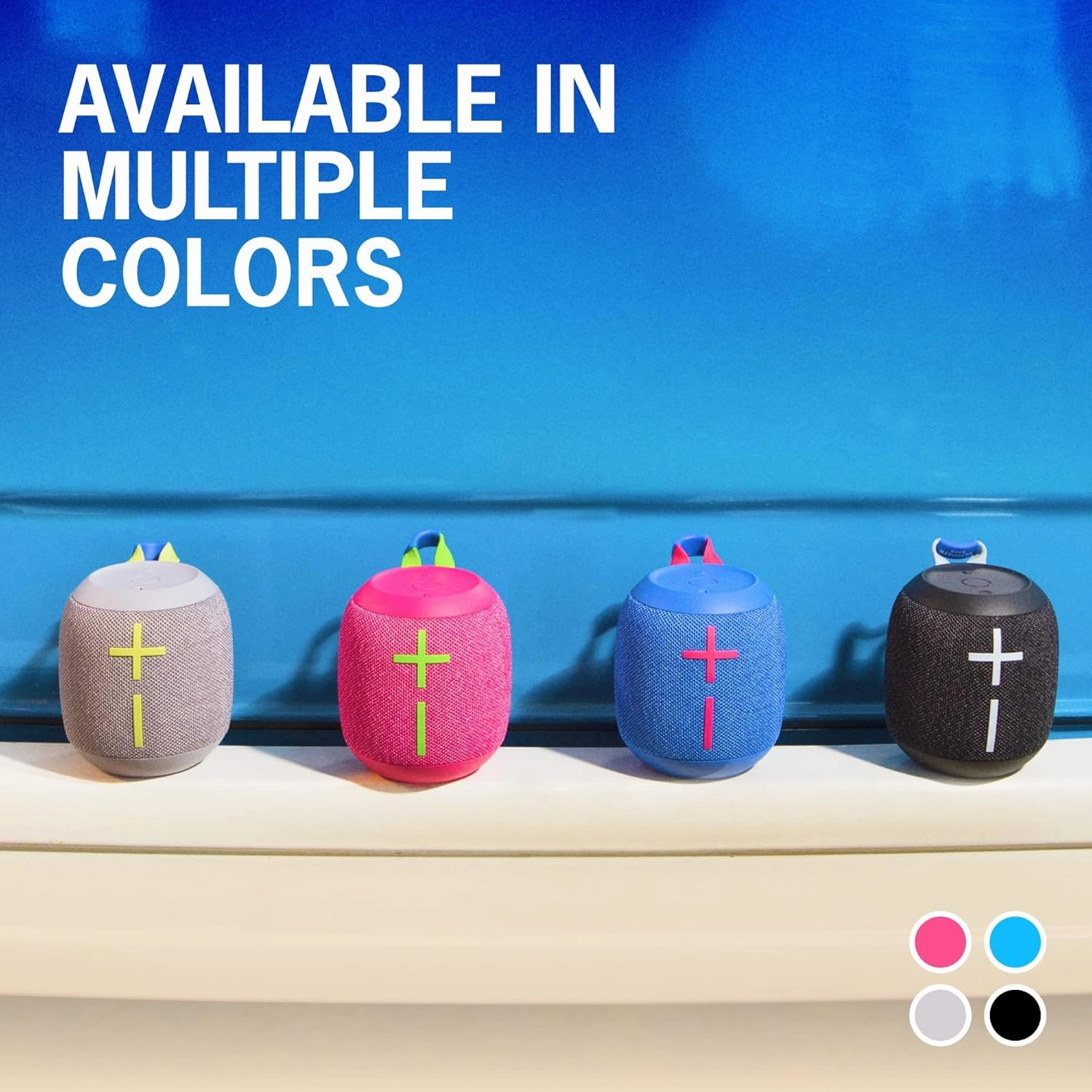 Ultimate Ears WONDERBOOM 3 Waterproof/Dustproof Mini Speaker - Joyous Brights Grey (Renewed)