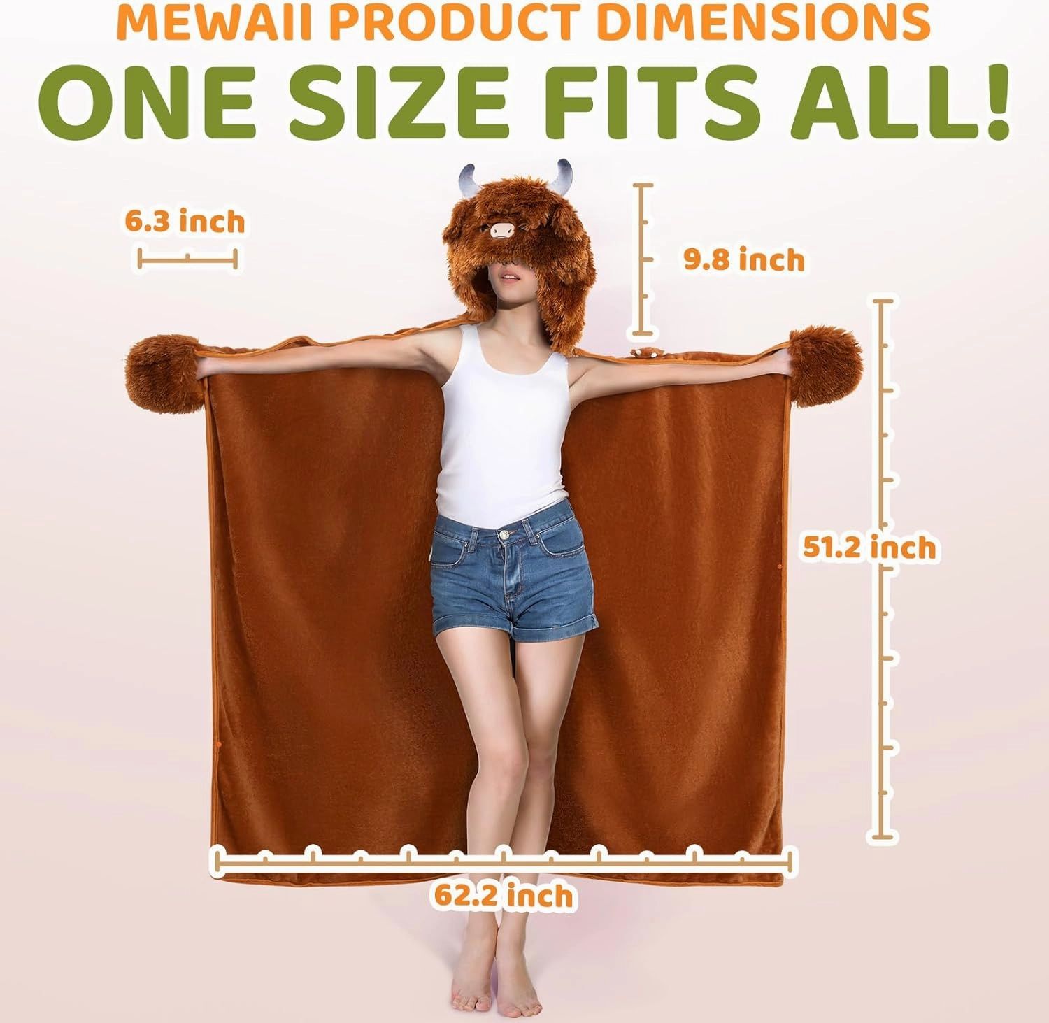 Ultimate Softness Highland Cow Wearable Blanket Hoodie –Expertly Designed for American Body,Full Coverage with Easy Movement, Oversized Warm Cozy Flannel Blanket, Cute Highland Cow Gift for Women