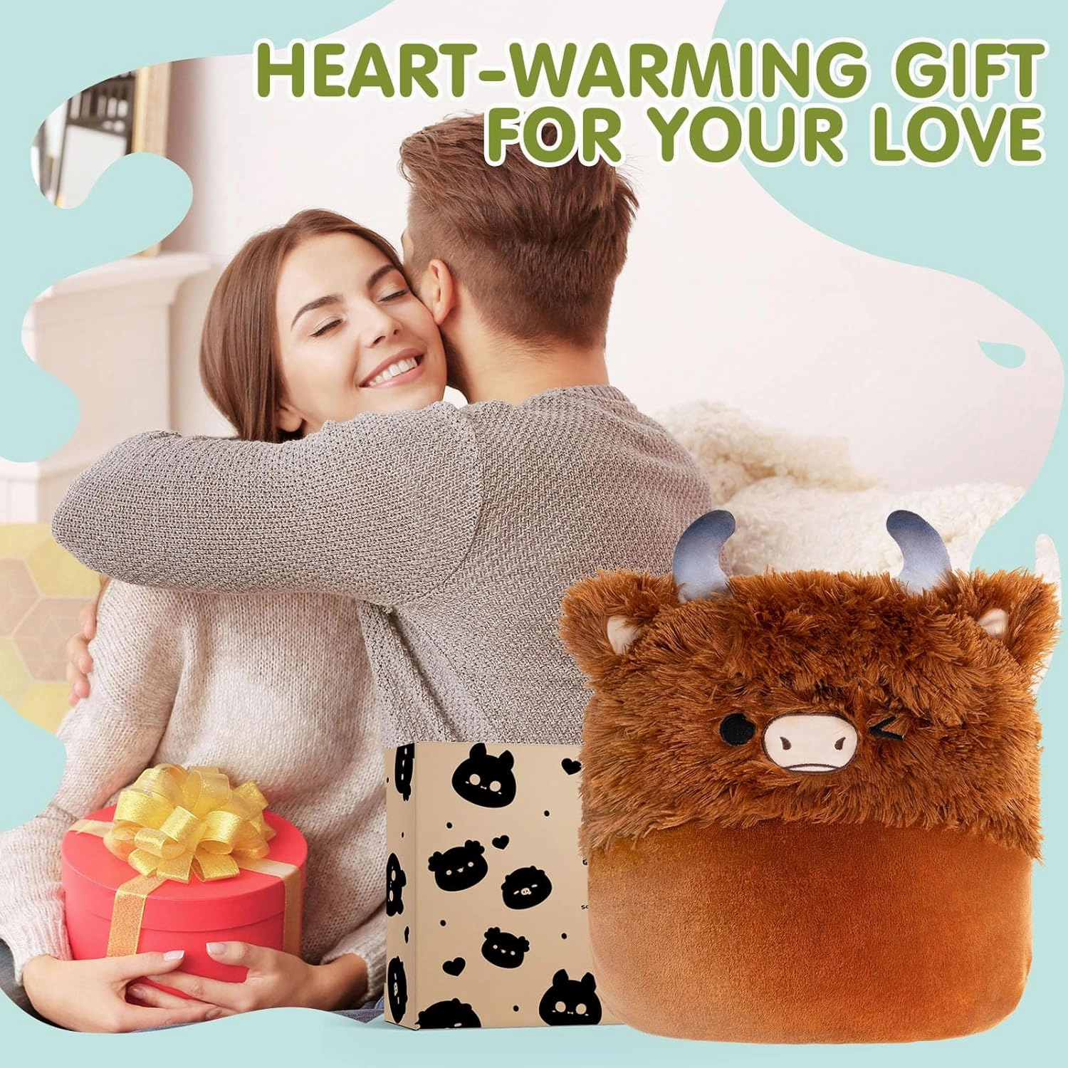 Ultimate Softness Highland Cow Wearable Blanket Hoodie –Expertly Designed for American Body,Full Coverage with Easy Movement, Oversized Warm Cozy Flannel Blanket, Cute Highland Cow Gift for Women