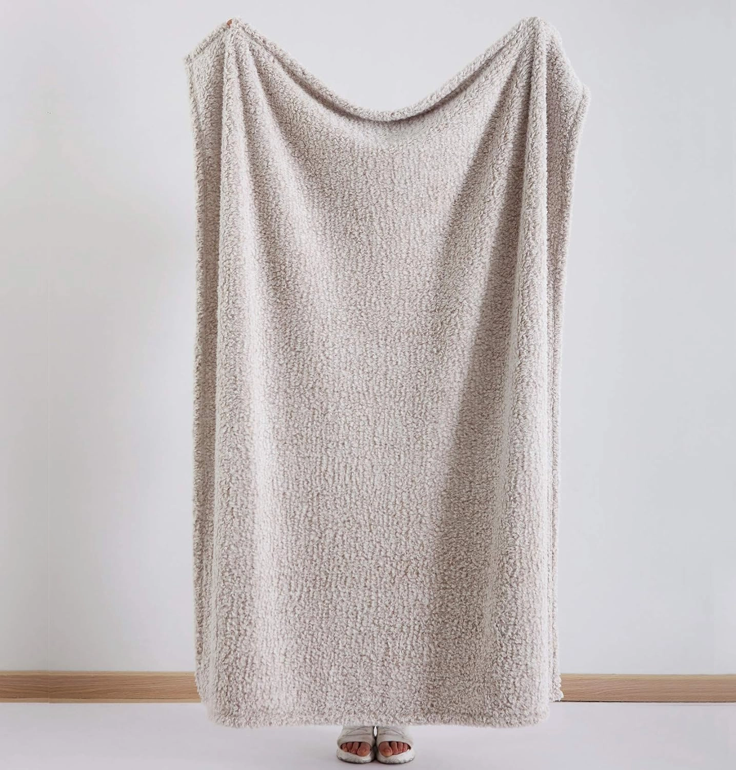 Ultra Soft Cozy Sherpa Throw Blanket, 2 Tones Ombre Light Brown Pattern Reversible, Light Weight Warm Decorative Boho Style Throw Blanket Cover for Sofa, Couch, Bedroom,Travel, 60”x80”