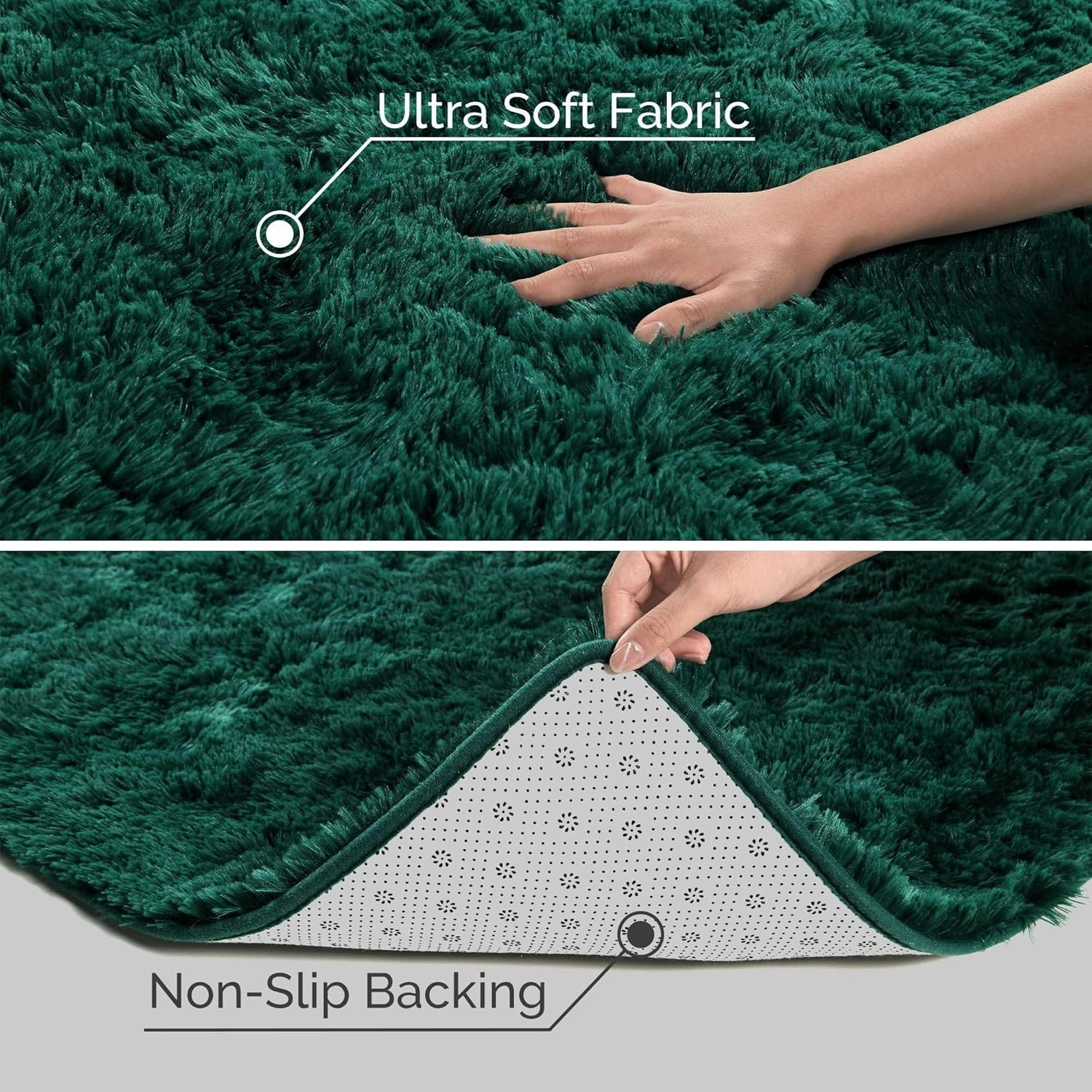 Ultra Soft Fluffy Rugs for Bedroom 4x6 Feet, Shag Area Rugs for Living Room, Large Comfy Furry Rug for Boys Kids Baby Room Decor, Non Slip Nursery Rug Modern Indoor Fuzzy Floor Carpet, Dark Green