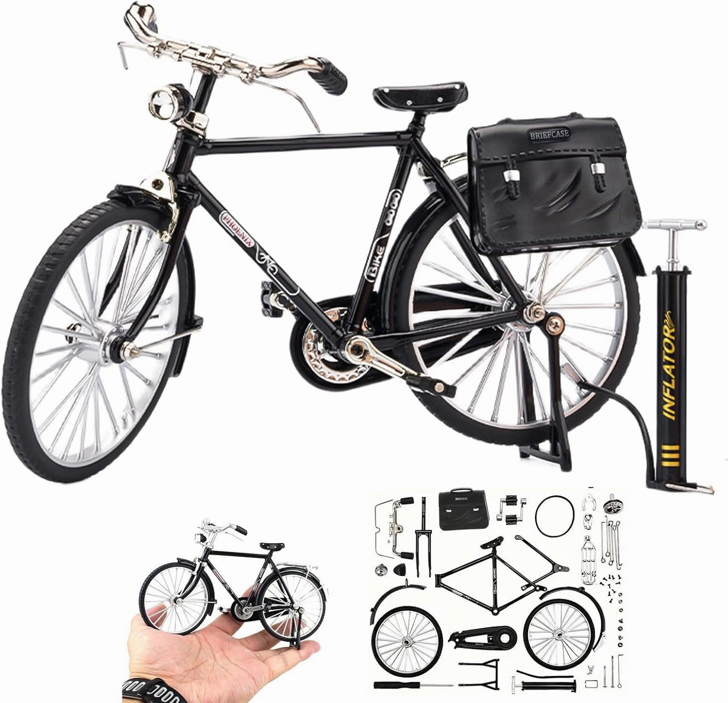 UMESEE 3D Metal Puzzles Toy Bike for Teenagers and Adults, Simulation Mini Bicycle Model Scale Kit, 3D Bicycle Model Building Kit, DIY Craft Kits 3D Puzzles for Beginners (Black)