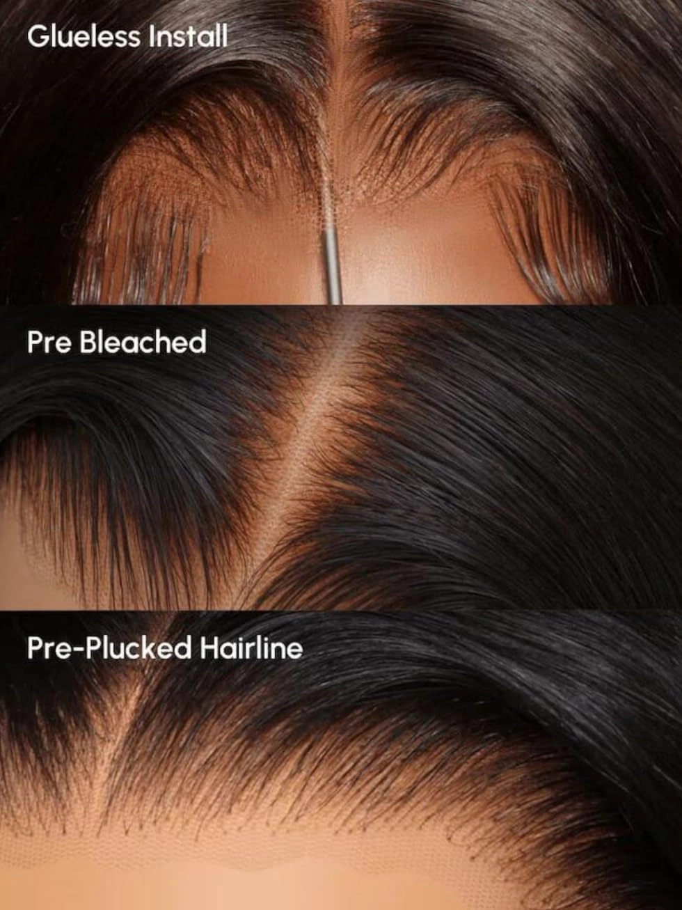 UNICE Bye Bye Knots Glueless 7x5 HD Lace Front Wigs Human Hair Pre Plucked Pre Cut Bleached Knots Dark Roots Brown Blonde Highlight Blunt Bob Wigs Natural Looking 150% Density 12 inch