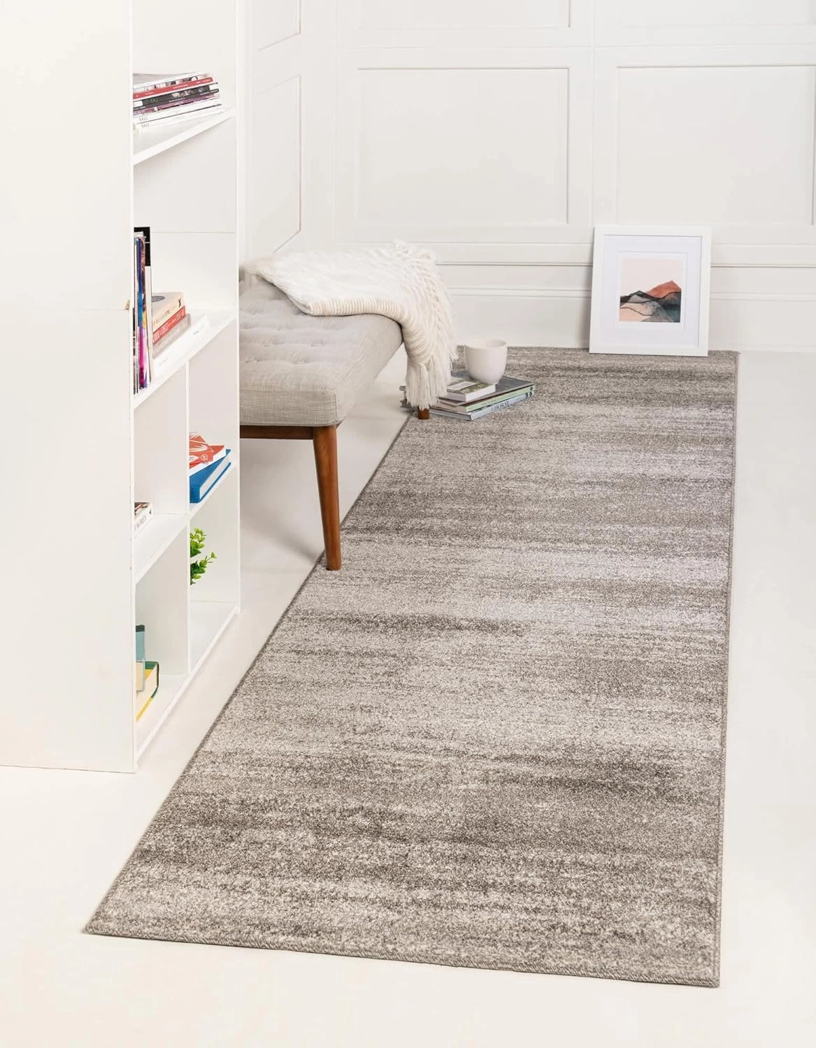 Unique Loom Del Mar Collection Area Rug - Lucille (2' 7" x 10' Runner, Gray/ Ivory)