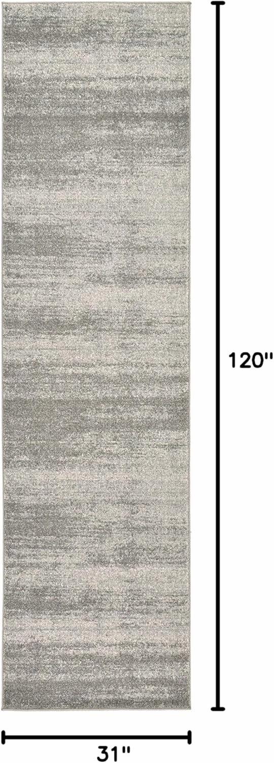 Unique Loom Del Mar Collection Area Rug - Lucille (2' 7" x 10' Runner, Gray/ Ivory)