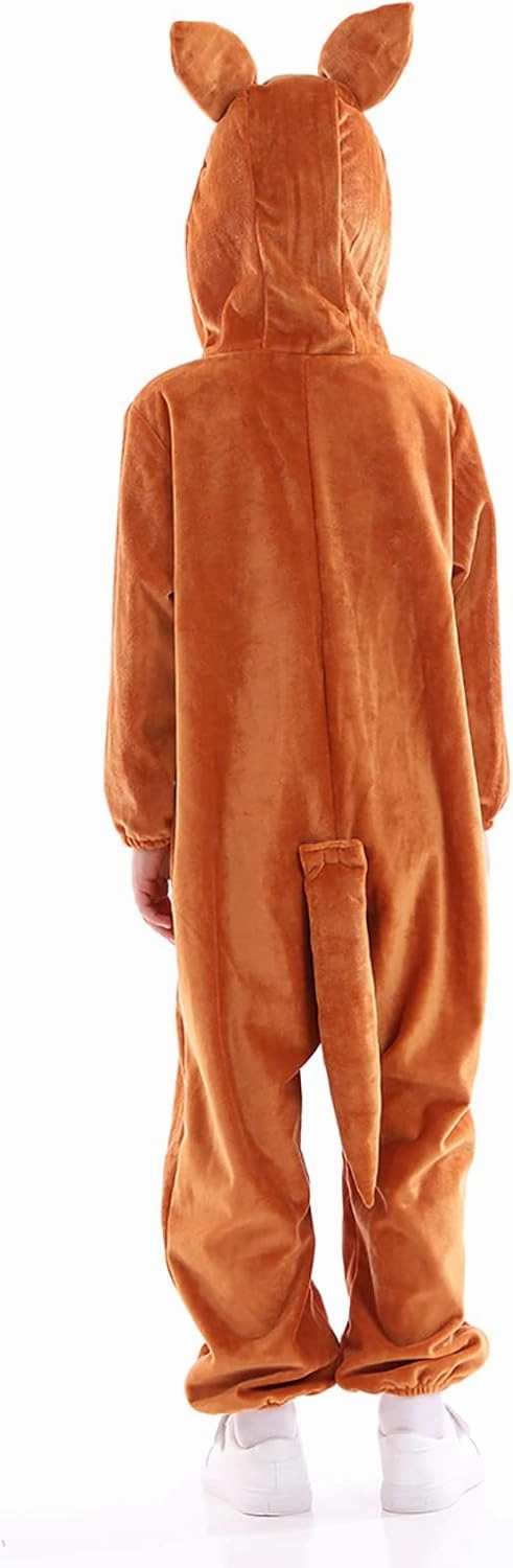 Unisex Animal Costume Kids，Plush Hooded Animals Pajamas Child，Halloween Carnival Animal Kid Jumpsuit Boys & Girls