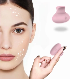 Upgrade Mini Face & Eye Massager, Handhold Waterproof Rechargeable Portable Powerful Cordless Skin Care Massage Tool, Eyestrain Relief and Facial Muscle Tension Massage Balls (Pink)