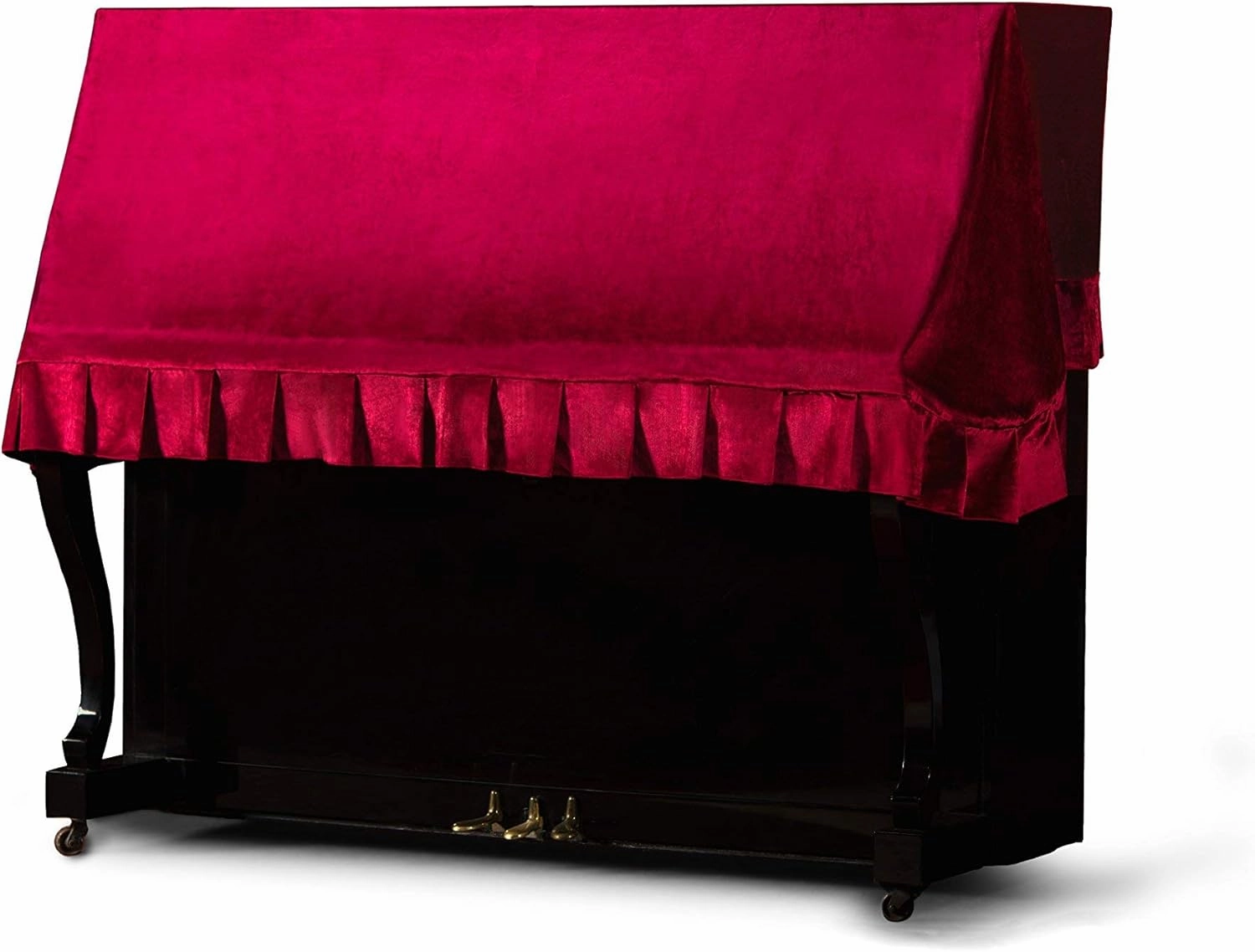 Upright Piano Cover Waterproof, Velvet Piano Covers, Digital Piano Cover Upright, Handcrafted Piano Dust Cover Fabric, Fits Standard Upright Pianos, Digital Upright Piano - Classic Wine