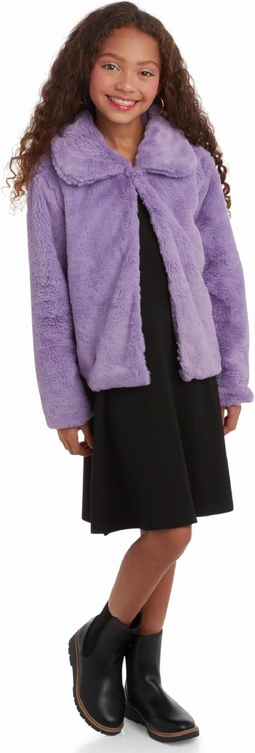 URBAN REPUBLIC Girls' Bolero Jacket - Stylish Cropped Faux Fur Bolero Cardigan - Fashion Outerwear Jackets for Girls (7-14)