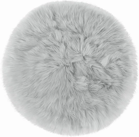 uxcell Faux Fur Round Rug,Fluffy Area Mat,Fluff Rugs for Bedroom Floor Sofa Living Room 2 x 2 Feet Light Gray