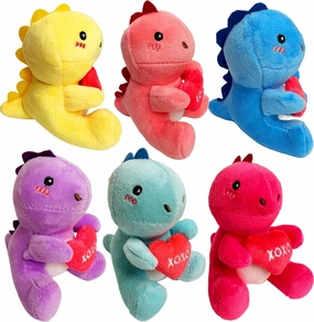 Valentines Day Gifts for Kids,6PCS Cute Dinosaur Plush Toys,Dino Stuffed Animals,Valentine Gift Exchange for Boys Girls Toddlers Class Classroom School Party Favor