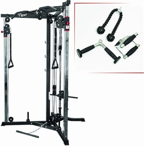 Valor Fitness Cable Crossover Machine - 17 Adjustable Positions with Pull Up Bars and Optional Bundle Attachments Max Weight 200 lb. Plate Loaded Pulley System for Home Gym Power Workout