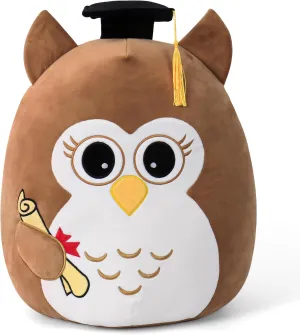 Vintage Brown Owl Graduation Plush 18in - Wisdom Stuffed Animal with Cap Class of 2025 - Classic Graduation Gift for Kindergarten to High School - Brown Owl