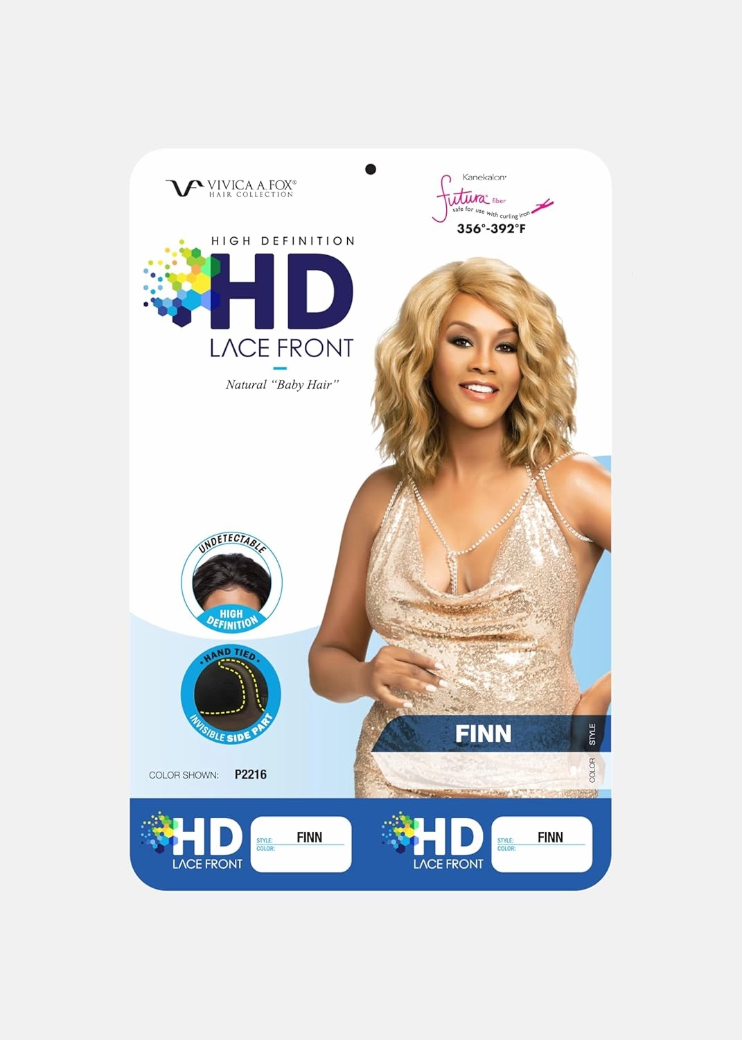 Vivica A. Fox FINN, Futura Synthetic Heat Resistant Fiber, HD Deep Lace Front, Natural Baby Hair, Layered Body Wave and Side Bang w/Invisible Side Part, Full Lace Front Wig (1 Jet Black)