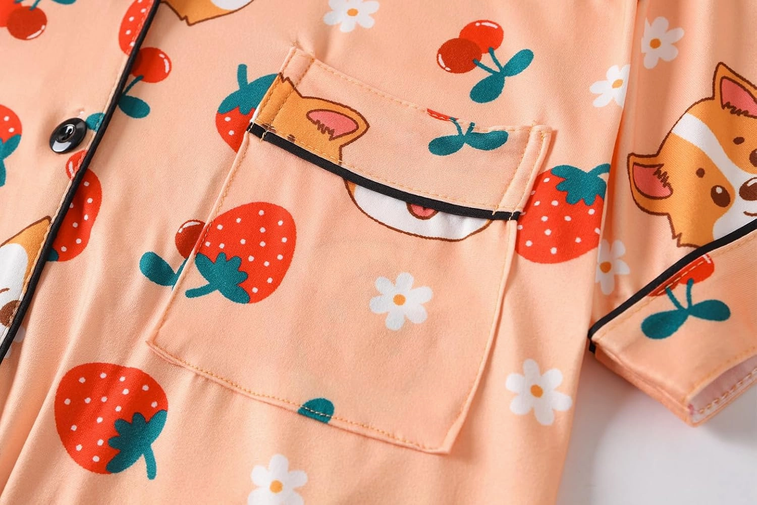 Vopmocld Girls Pajama Sets - 3pcs Button Down Short Sleeve Long Pants With Shorts Sleepwear Cute Patterns Nighty For Teens