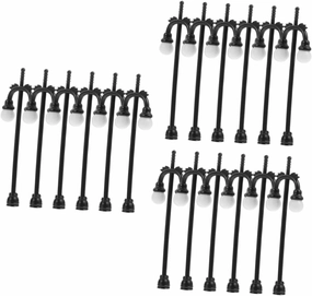Wakauto 3sets Miniature Street Lamp Model Decorative Mini Lamp Ornament Garden Model for Mini House 6pcs*3
