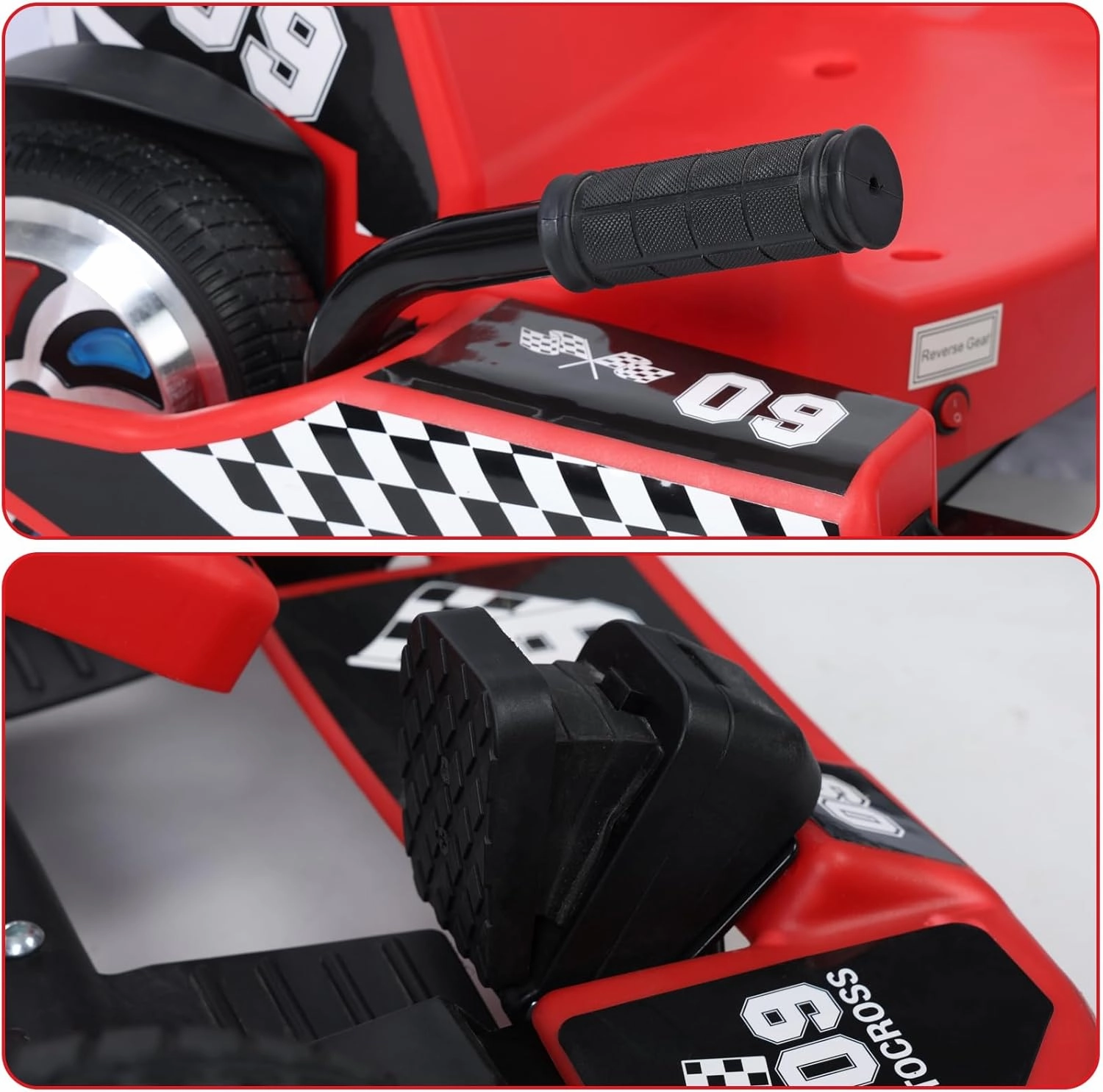 Walbest Electric Go-Kart Drift Kart, 16 MPH, Length Adjustable, Safe Drifting, Spacious Seat, 36V Rechargeable Battery, Red, For Kids 8-12 Years Old