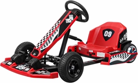 Walbest Electric Go-Kart Drift Kart, 16 MPH, Length Adjustable, Safe Drifting, Spacious Seat, 36V Rechargeable Battery, Red, For Kids 8-12 Years Old