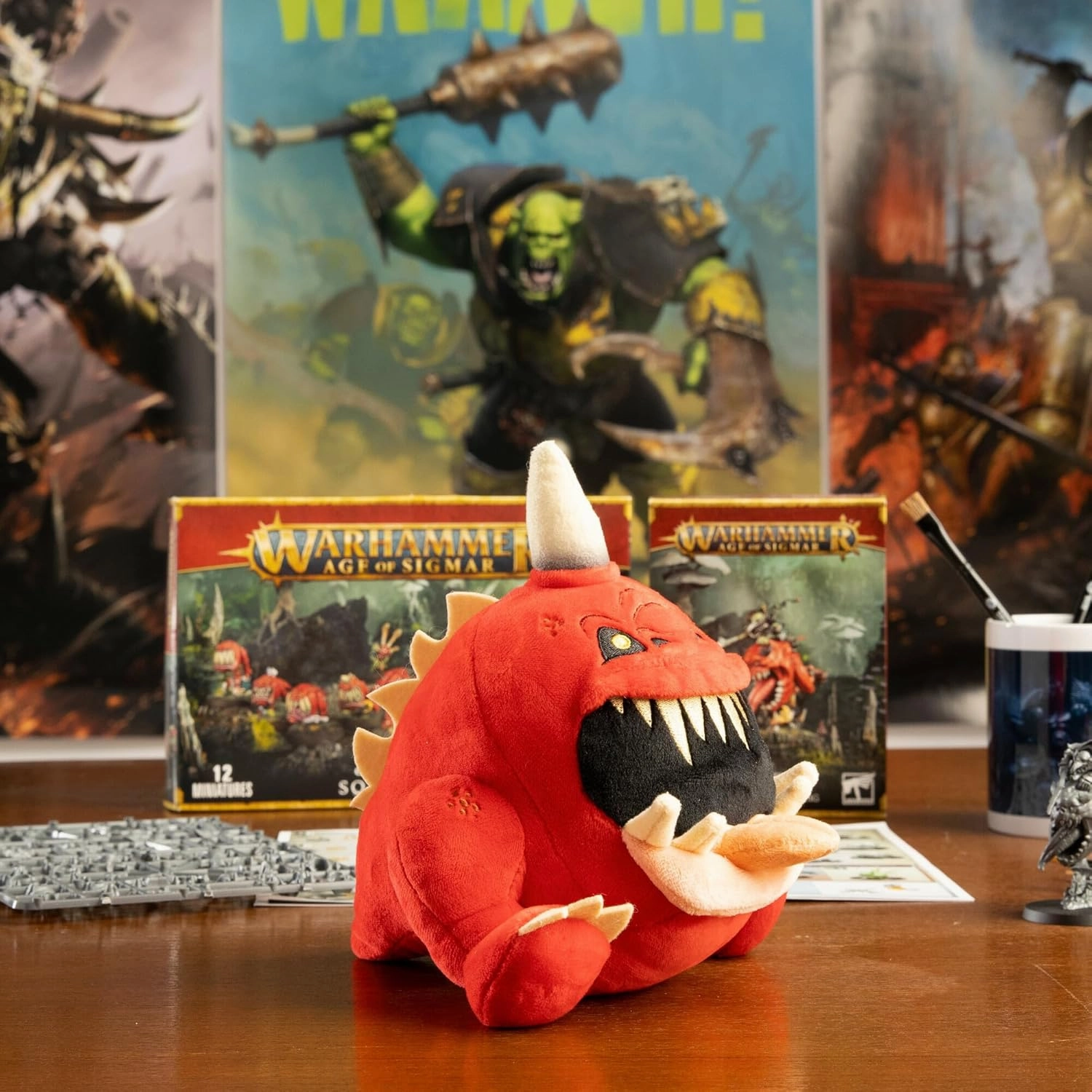 Warhammer Age of Sigmar Collectible Plush Toys - Gnasha-Squig Plushie Officially Licensed Cute Plushies of Classic Miniatures - 7.5 Inch