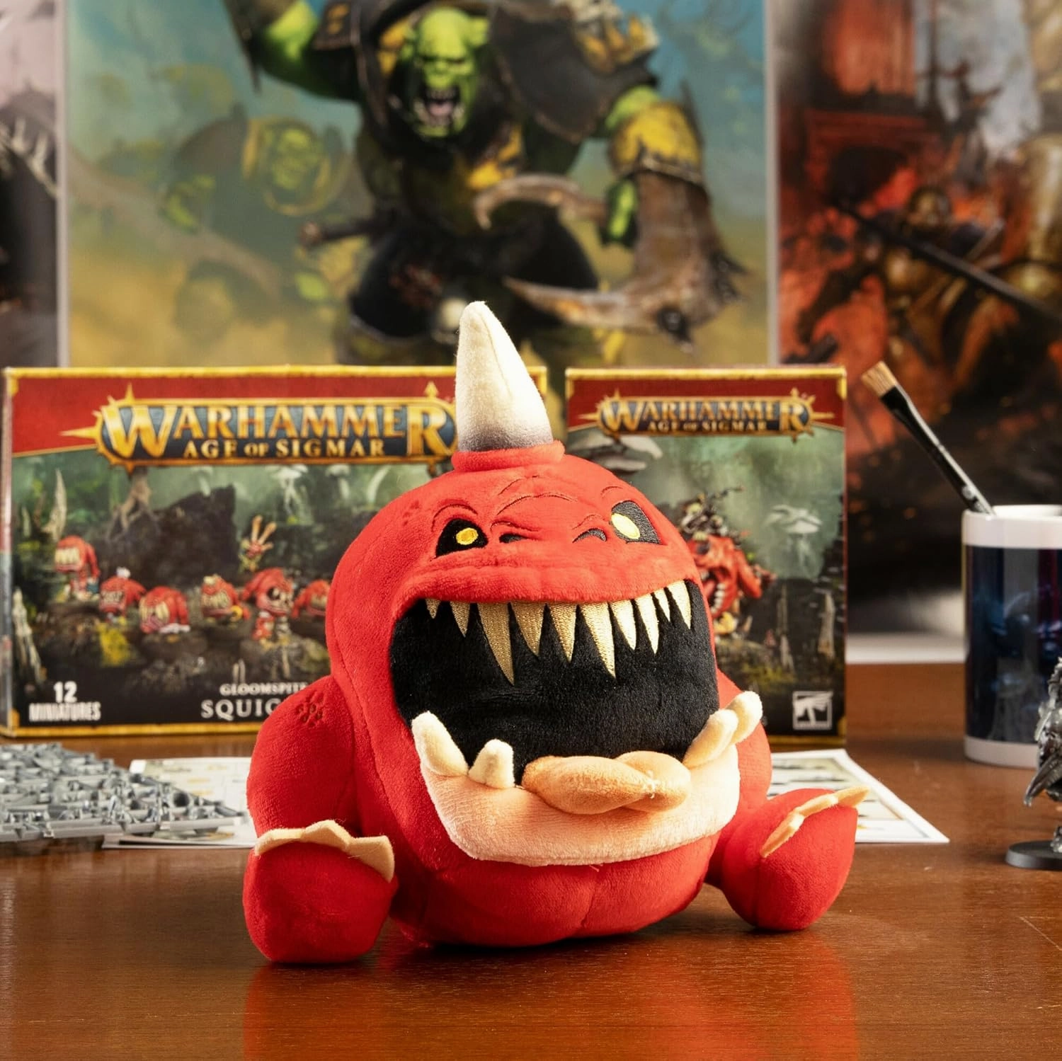 Warhammer Age of Sigmar Collectible Plush Toys - Gnasha-Squig Plushie Officially Licensed Cute Plushies of Classic Miniatures - 7.5 Inch