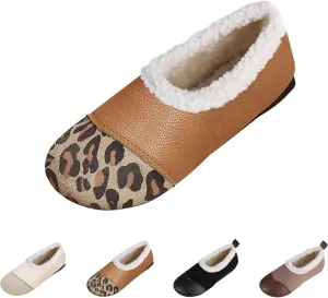 Warm and Luxurious Winter Leather Shoes for Women, Warm Plush Lining with Orthopedic Arch Support, Casual Walking Shoes