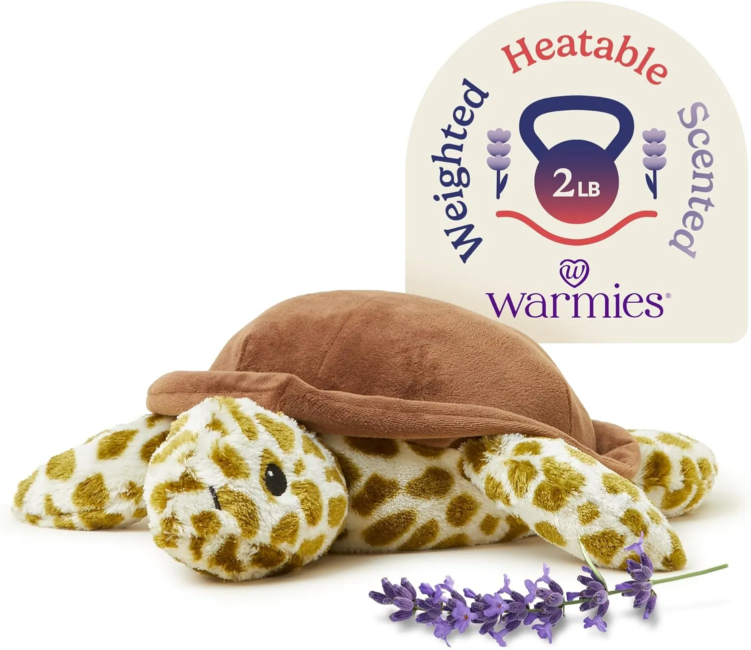 warmies Microwavable & Weighted Stuffed Animals, Turtle - Heated Stuffed Animal Plushie for Warmth & Comfort - Cute Soft Plush Toys for Adults & Children (Boys, Girls, Babies & Toddlers)