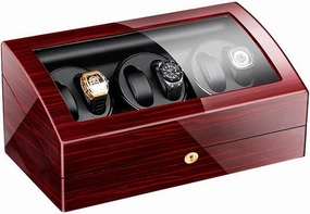 Watch Automatic Rotate Watch Winder 6 7 Storages Box Case,Leather Self-Winding Mechanical Watch Box with Quiet Motor,5 Adjustable Modes Self Winding,D