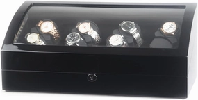 Watch Display Box High End Watch Winder for 8 Watches   8 Storages Large Capacity Watches Display Box with Led Lights Soft Flexible Watch Pillows Super Quiet,Black a-8 8