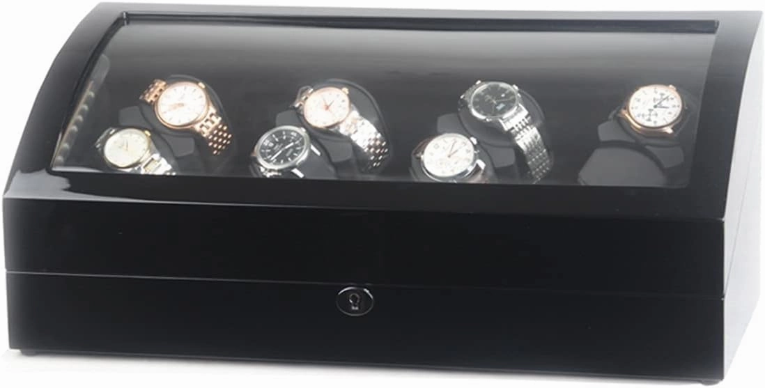 Watch Display Box High End Watch Winder for 8 Watches   8 Storages Large Capacity Watches Display Box with Led Lights Soft Flexible Watch Pillows Super Quiet,Black a-8 8
