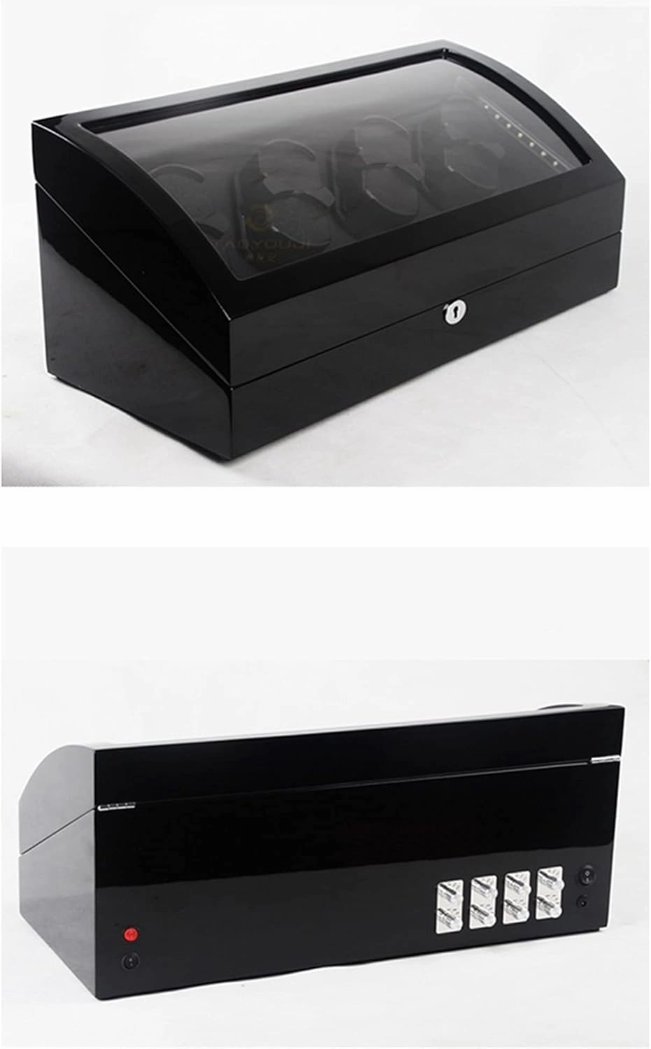 Watch Display Box High End Watch Winder for 8 Watches   8 Storages Large Capacity Watches Display Box with Led Lights Soft Flexible Watch Pillows Super Quiet,Black a-8 8