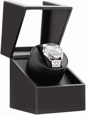 Watch Single Automatic Watch Winder, Super Quiet Motor, Wood Shell Piano Paint Exterior, Fit Lady and Man Watches Beautiful Home,Black
