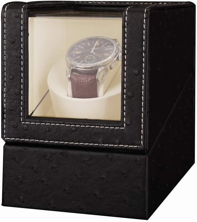 Watch Watch Winder Box for Automatic Watches, Wood Shell Piano Paint Exterior and Extremely Silent Motor Watches Beautiful Home,Pattern Black