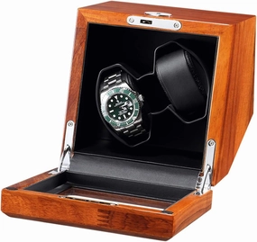 Watch Winder for 2 Automatic Watch with Light Quiet Motor Solid Wood Watches Winder Box AC Adapter Battery USB Powered Watch Winder for Automatic Watches