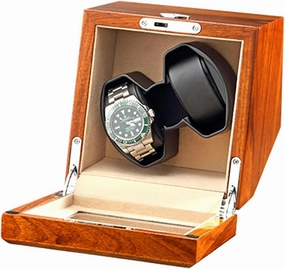 Watch Winder for 2 Automatic Watch with Light Quiet Motor Solid Wood Watches Winder Box AC Adapter Battery USB Powered Watch Winder for Automatic Watches