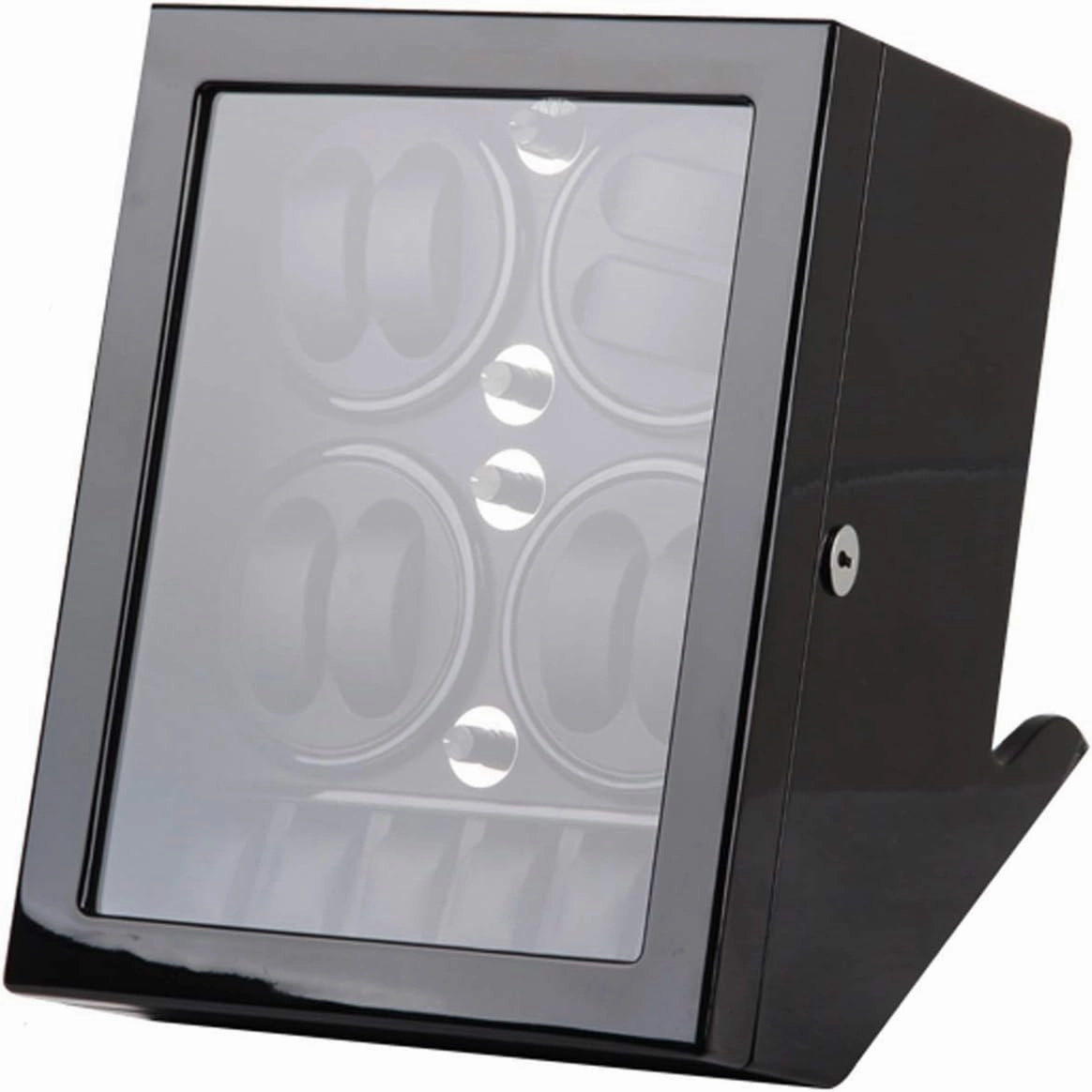 Watch Winder For 8 Automatic Watches With 5 Display Storage Spaces Wood Shell Piano Paint Exterior Silent Motor,Black