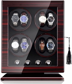 Watch Winder Watch Boxes for 8 Automatic Watches, Adjustable Watch Pads for Universal Built-in LED Lighting, Ultra-Silence