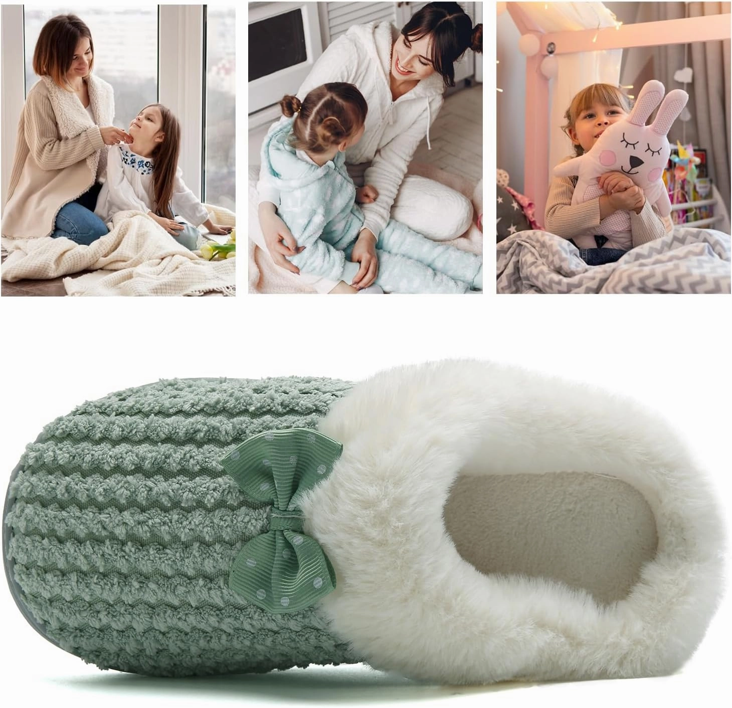 WateLves Girls Slippers Memory Foam Toddler Kids Comfort Wool-Like Plush Fleece Lined House Shoes for Indoor & Outdoor