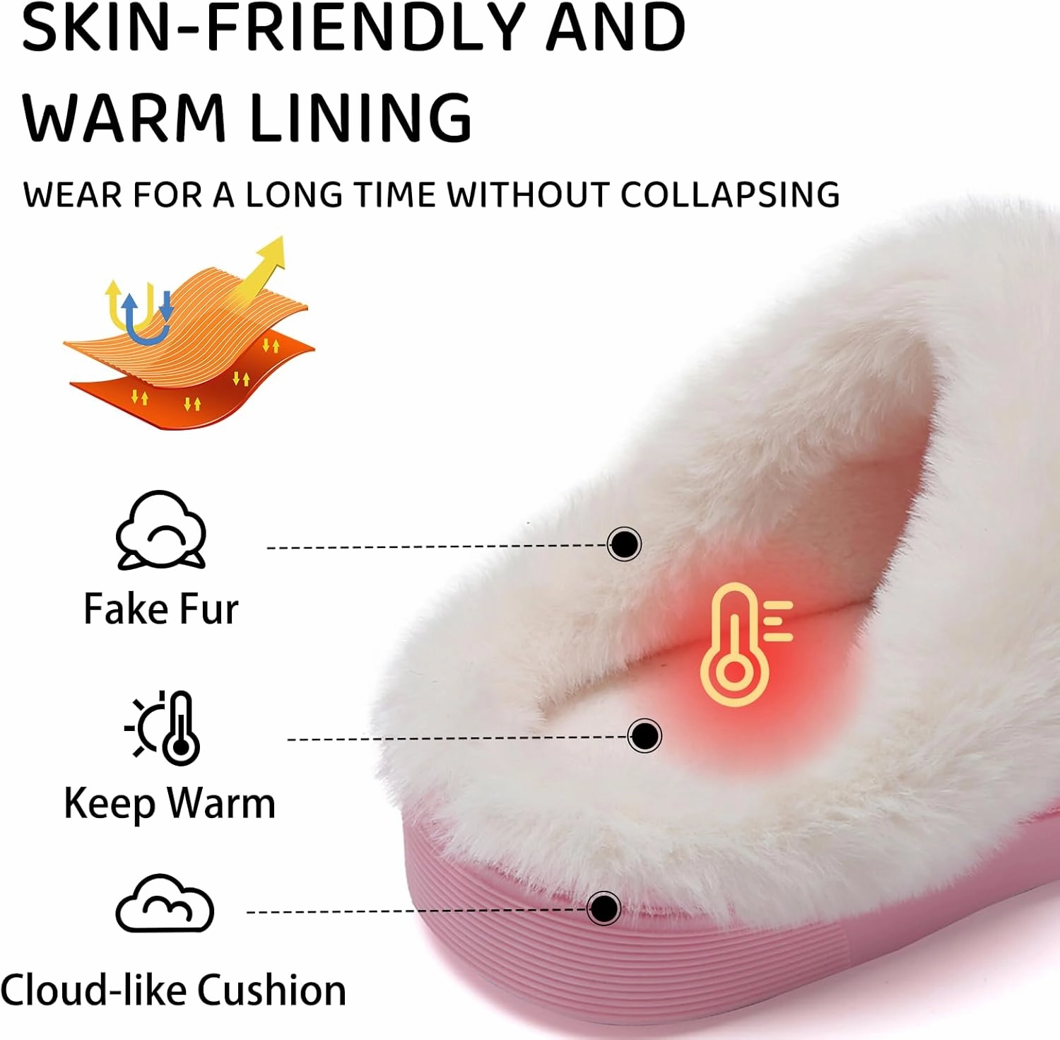 WateLves Girls Slippers Memory Foam Toddler Kids Comfort Wool-Like Plush Fleece Lined House Shoes for Indoor & Outdoor