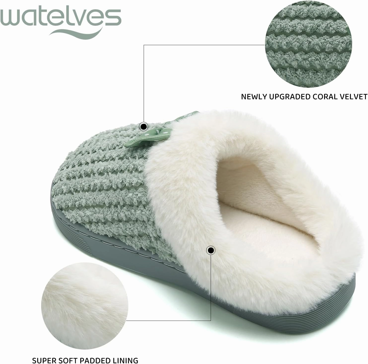 WateLves Girls Slippers Memory Foam Toddler Kids Comfort Wool-Like Plush Fleece Lined House Shoes for Indoor & Outdoor