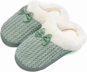 WateLves Girls Slippers Memory Foam Toddler Kids Comfort Wool-Like Plush Fleece Lined House Shoes for Indoor & Outdoor