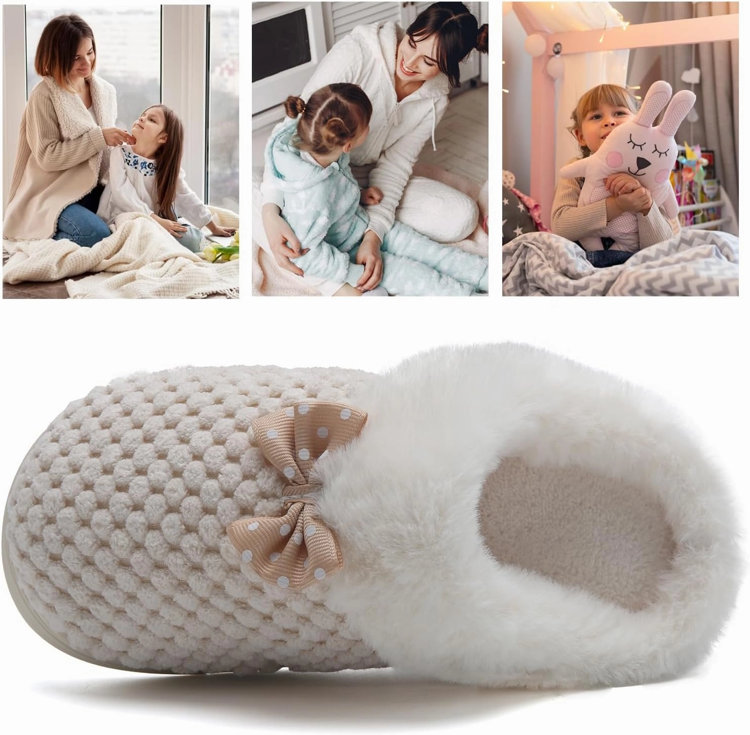 WateLves Girls Slippers Memory Foam Toddler Kids Comfort Wool-Like Plush Fleece Lined House Shoes for Indoor & Outdoor