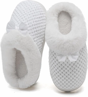 WateLves Girls Slippers Memory Foam Toddler Kids Comfort Wool-Like Plush Fleece Lined House Shoes for Indoor & Outdoor